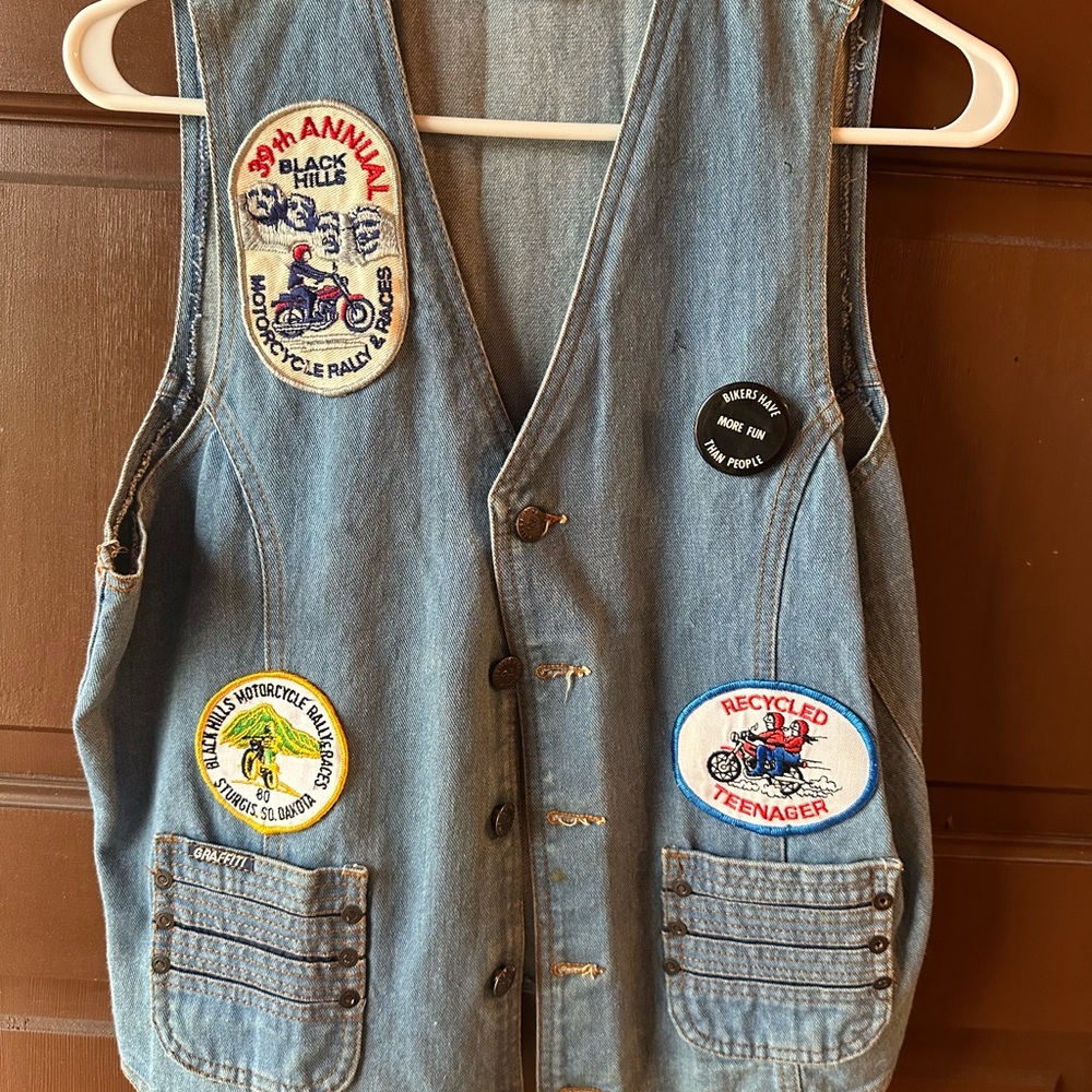 American Graffiti Denim Vest with Rally Patches